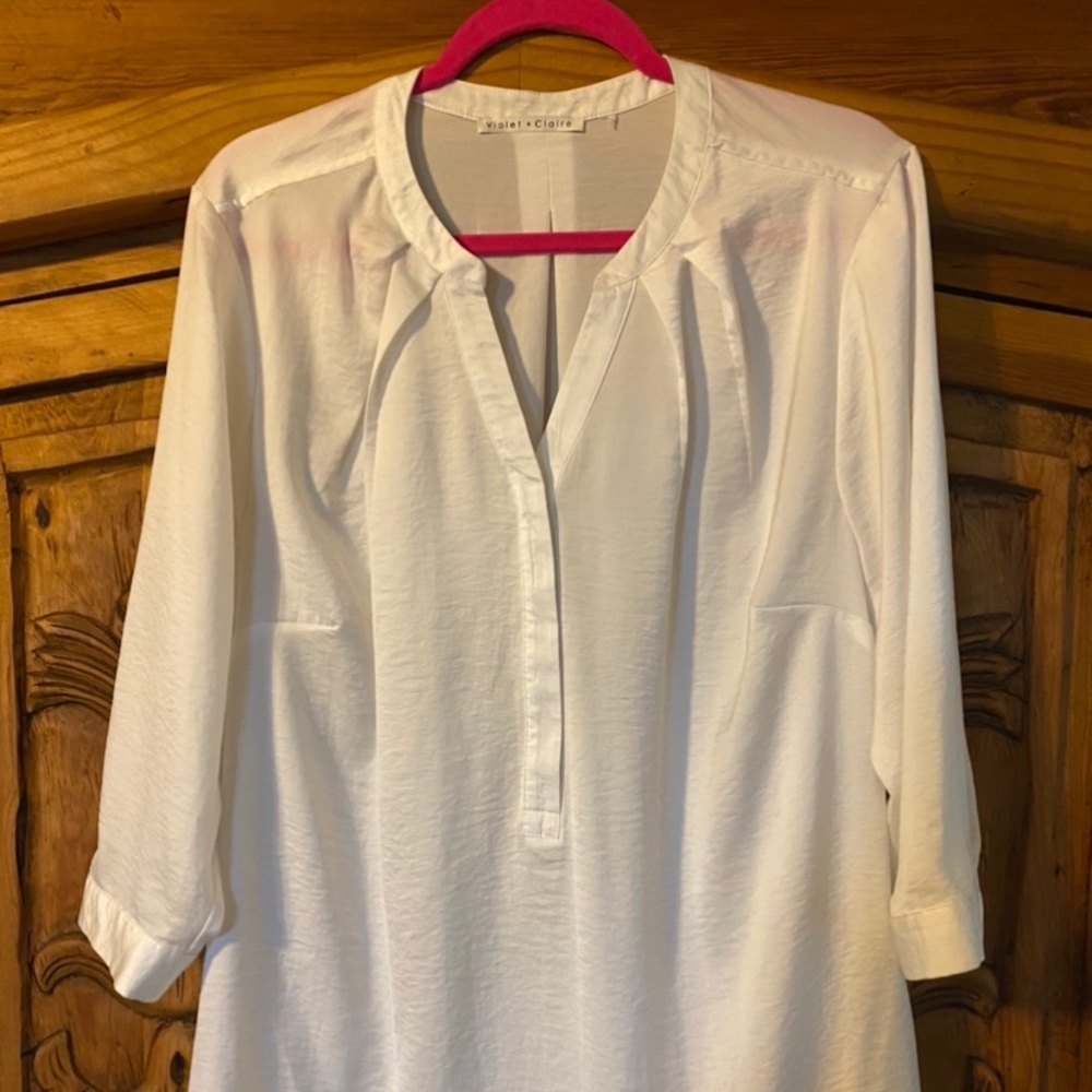 Violet Claire White Blouse Size 2X